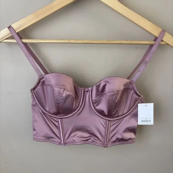 Auden Satin Lightly Lined Lingerie Corset Women’s Small - Picture 1 of 6